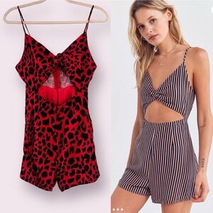 Urban Outfitters Summer Romper Red Leopard by Kimchi Blue XS/S